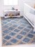 Handwoven Denim & Jute Diamond Pattern Rug – Eco-Friendly Blue Geometric Area Rug for Nursery, Living Room & Modern Interiors