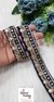 Navy Blue Mesh Mosaic Embroidery Designer Trim