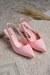 Rose Pink Pointed-Toe Slingback Heels