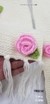 Cream Crochet Pink Rose Handmade Muffler – C.M-4
