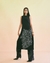 Black Golden Petal Sleeveless Kurta