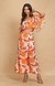 Orange Printed Wrap Pants