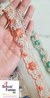 Orange Flowers On Net Fancy Trim