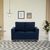 neudot Roman Sofa for Living Room |2 Persons Sofa|Premium Fabric with Cushioned Armrest | Solid Wood Frame|2 Seater in Cobalt Blue Color