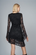 Black lace bodycon mini dress