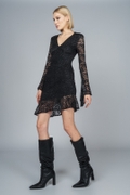 Black lace bodycon mini dress