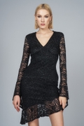 Black lace bodycon mini dress