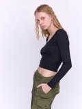 Black ribbed Tshirt