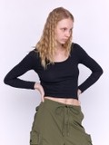 Black ribbed Tshirt