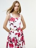 Flora White bold floral print corset top