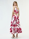 Flora White bold floral print corset top