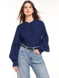 Blue Cutwork Shirt