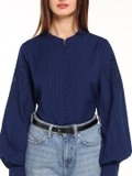 Blue Cutwork Shirt