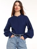 Blue Cutwork Shirt