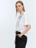 White Boxy Tshirt With Diamante