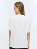 White Boxy Tshirt With Diamante