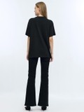 Black Boxy Tshirt With Diamonte