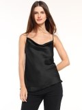 Black Satin Slip Top