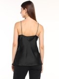 Black Satin Slip Top