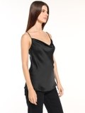 Black Satin Slip Top