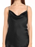 Black Satin Slip Top