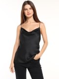 Black Satin Slip Top