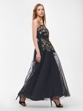 BLACK BAROQUE EMBROIDERED DRESS