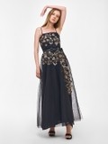 BLACK BAROQUE EMBROIDERED DRESS