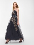 BLACK BAROQUE EMBROIDERED DRESS
