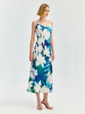Blue Floral A-Line Dress