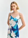 Blue Floral A-Line Dress