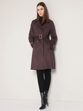 Suede Long Coat With Belt