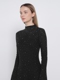 Black Knitted Studded Dress