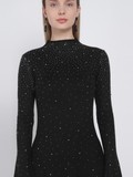 Black Knitted Studded Dress