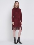 Wine Bohemian Suede Shirt