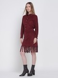 Wine Bohemian Suede Shirt
