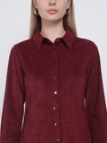 Wine Bohemian Suede Shirt