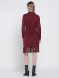 Wine Bohemian Suede Shirt