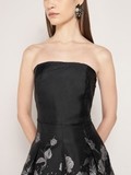 Black Jacquard Floral Dress