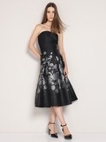 Black Jacquard Floral Dress