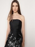 Black Jacquard Floral Dress