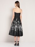 Black Jacquard Floral Dress