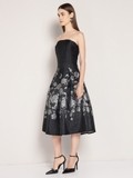 Black Jacquard Floral Dress