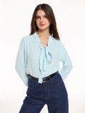 Blue Front Tie Top