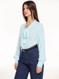 Blue Front Tie Top