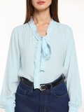 Blue Front Tie Top