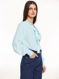Blue Front Tie Top