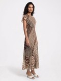 Helia Brown Printed Dress