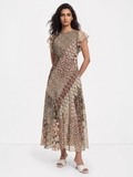 Helia Brown Printed Dress