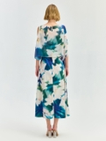 Blue Floral A-Line Dress